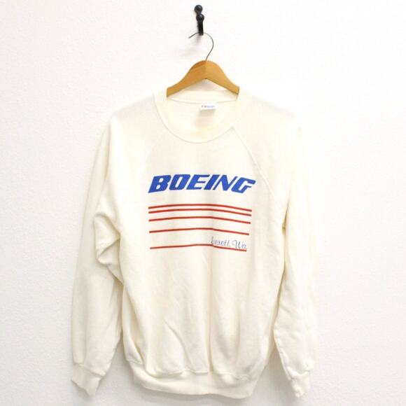 Vintage Boeing Airplane Everett Washington Sweatshirt XL